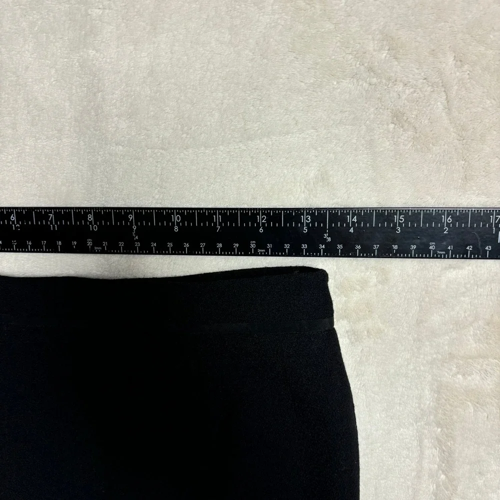 Tory‎ Burch Womens Black Pencil Skirt Size 0 Back Slit Wool Quiet Luxury Lined